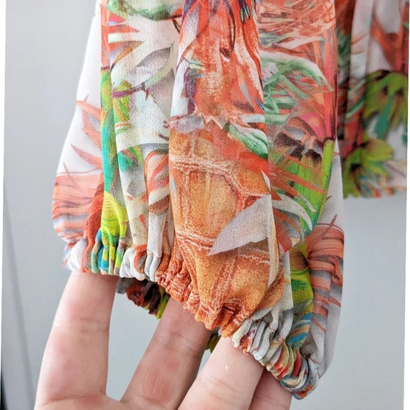 Roberto Cavalli Just Cavalli Floral Tie Neck Blouse - Picture 3 of 10